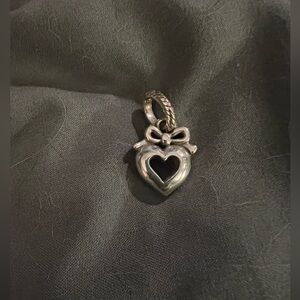Brighton Silver Heart Charm with Bow